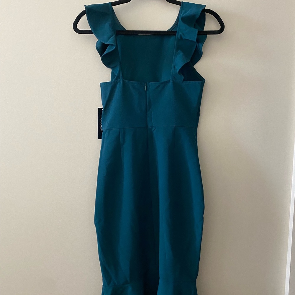 Lulu's Green Ruffle Midi Dress - Picture 3 of 4